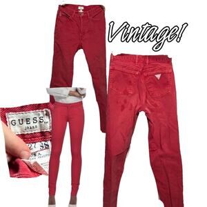 Red guess pants